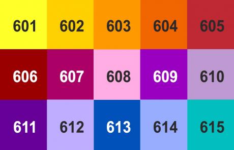 601 615 spalvos